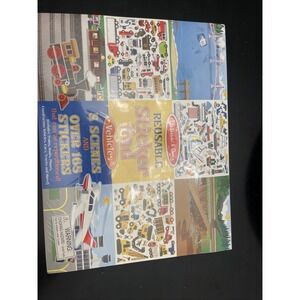 Melissa And Doug Reusable Sticker Pad Book Vehicles Theme New